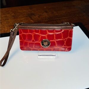 Dooney & Bourke Red Croc-Embossed Wristlet